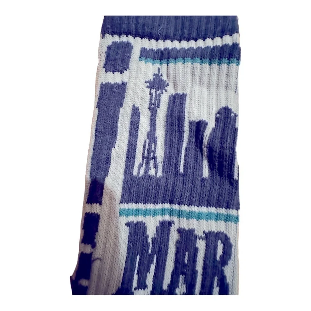 Seattle Mariners Blue Grey Socks Unisex Baseball Safeco Field Vintage